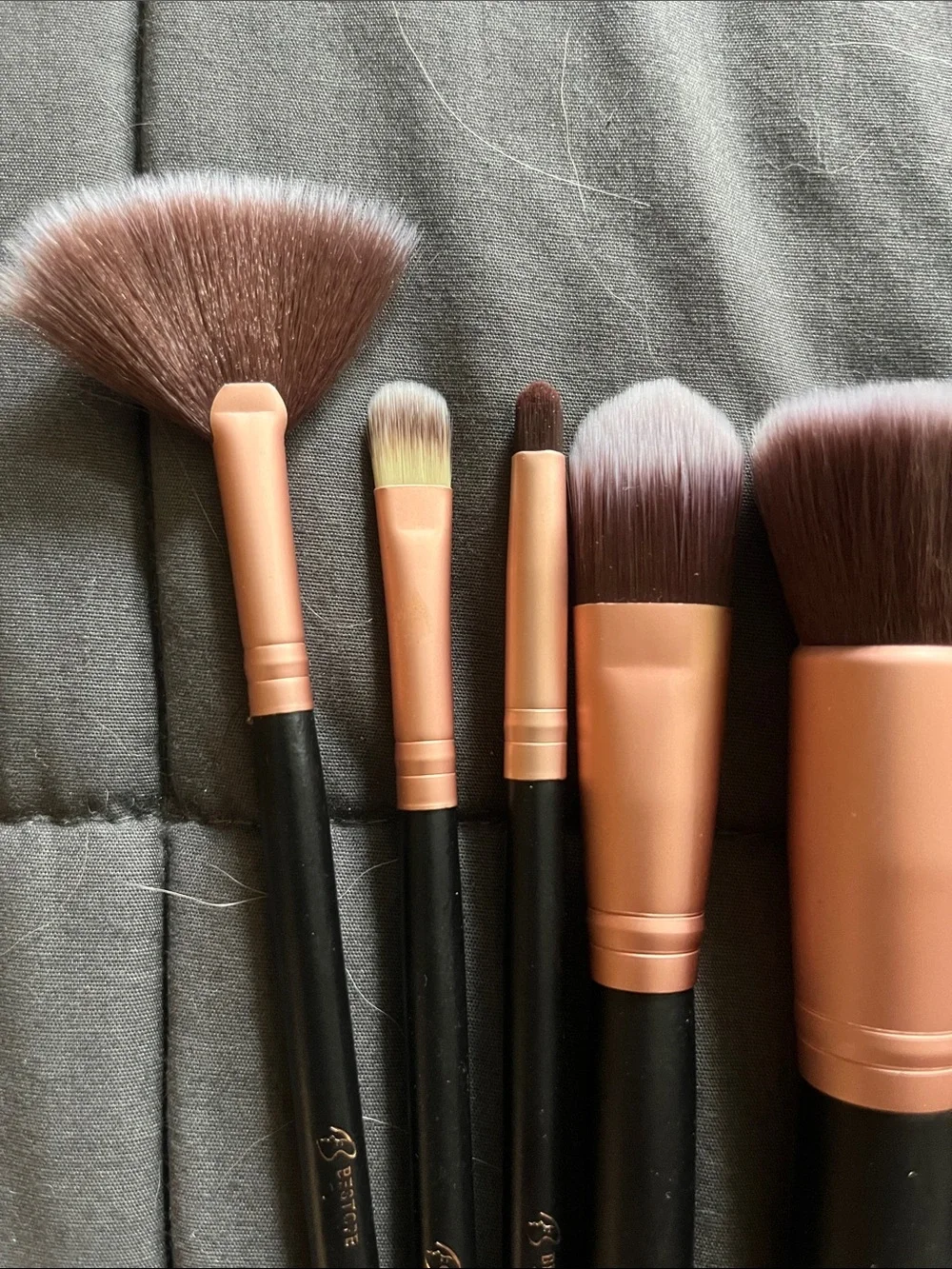 Rose Gold & Black Professional Makeup Brush Set